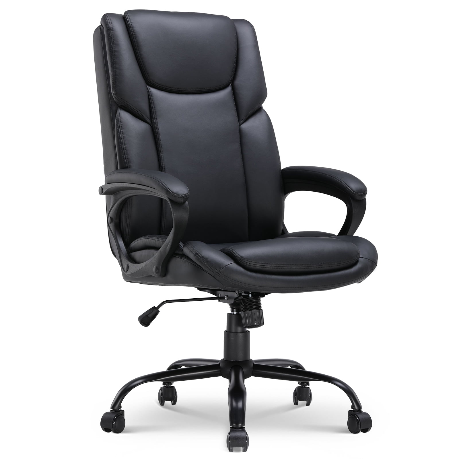 Mainstays Executive Ergonomic High Back Leather Home Office Desk Chair, Black - Mainstays Executive Ergonomic High Back Leather Home Office Desk Chair, Black