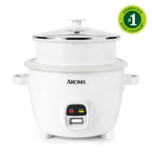 Aroma 20 - Aroma 20-Cup Rice Cooker & Food Steamer with Bonded Granite Nonstick Ceramic Pop-Up Steam Tray - White