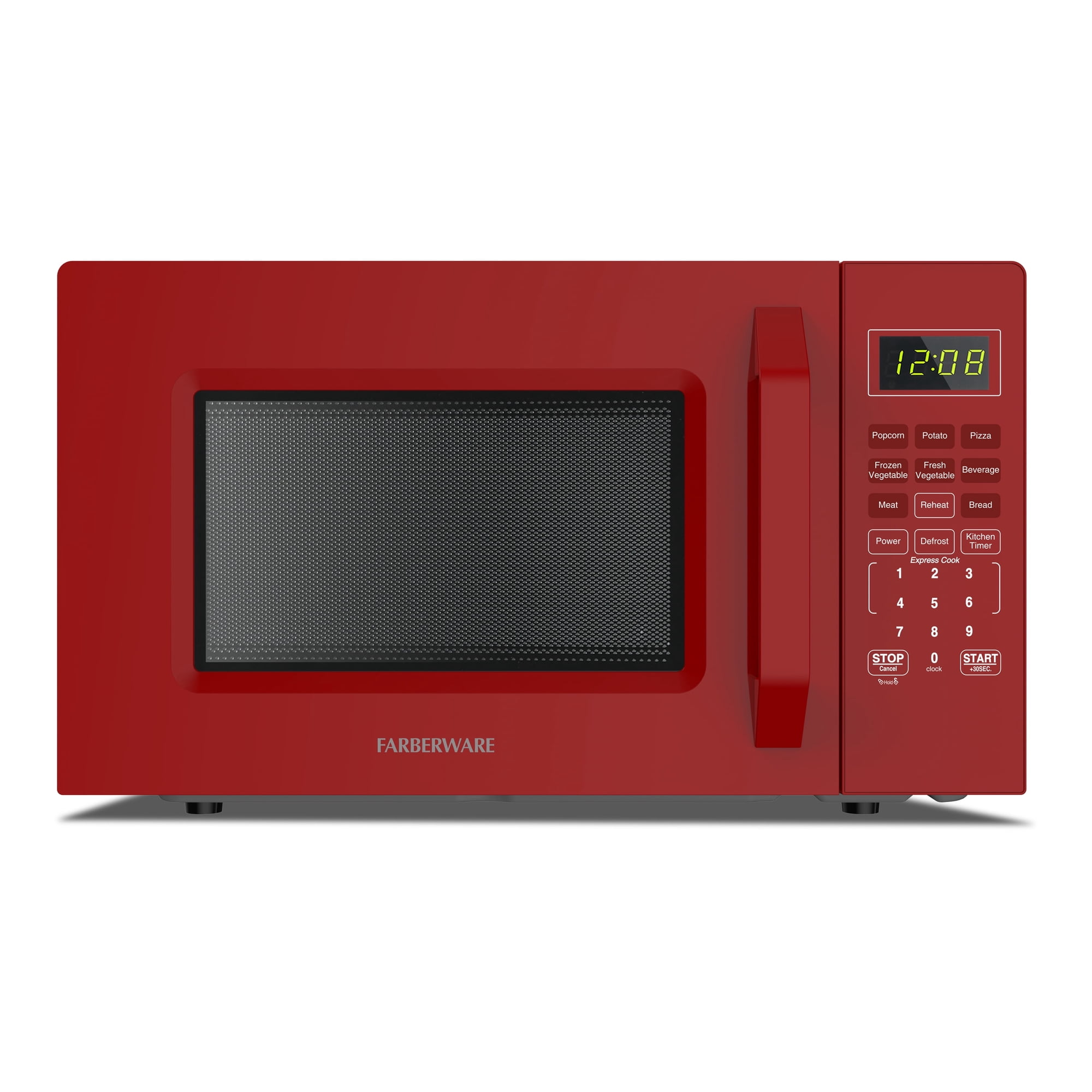 Farberware 1.1 cu ft Microwave Oven,1000W Countertop Microwave Oven with Auto Cook Menu, Red - Farberware 1.1 cu ft Microwave Oven,1000W Countertop Microwave Oven with Auto Cook Menu, Red