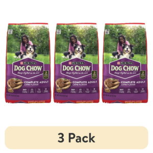 (3 pack) Purina Dog Chow Complete Dry Dog Food for Adult Dogs High Protein, Lamb, 44 lb Bag - (3 pack) Purina Dog Chow Complete Dry Dog Food for Adult Dogs High Protein, Lamb, 44 lb Bag