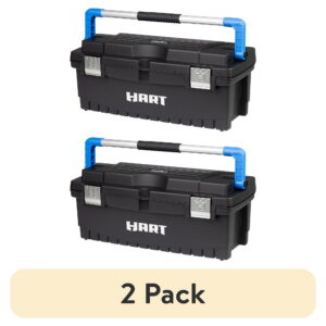 (2 pack) HART 26" Toolbox, Resin Tool Storage and Organization, Black with Blue Accents - (2 pack) HART 26" Toolbox, Resin Tool Storage and Organization, Black with Blue Accents