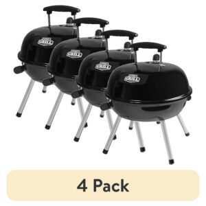 (4 pack) Expert Grill 14.5 inch Portable Charcoal Grill, Black - (4 pack) Expert Grill 14.5 inch Portable Charcoal Grill, Black