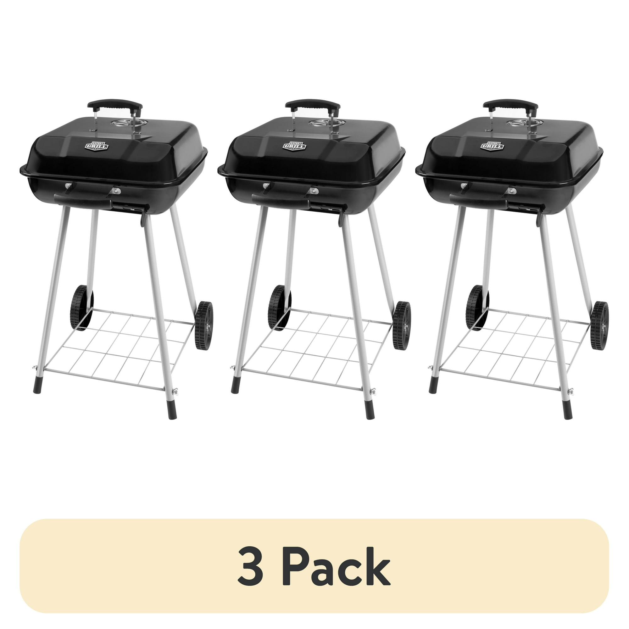 (3 pack) Expert Grill 17.5 Inch Charcoal Grill with Wheels and Adjustable Dampers - (3 pack) Expert Grill 17.5 Inch Charcoal Grill with Wheels and Adjustable Dampers