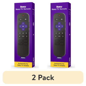 (2 pack) Roku TV Remote Control - (2 pack) Roku TV Remote Control - Simple Setup & App Shortcuts - Compatible with Roku TV models ONLY - Black