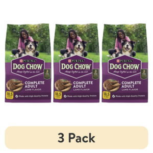 (3 pack) Purina Dog Chow Complete Dry Dog Food for Adult Dogs High Protein, Lamb, 18.5 lb Bag - (3 pack) Purina Dog Chow Complete Dry Dog Food for Adult Dogs High Protein, Lamb, 18.5 lb Bag