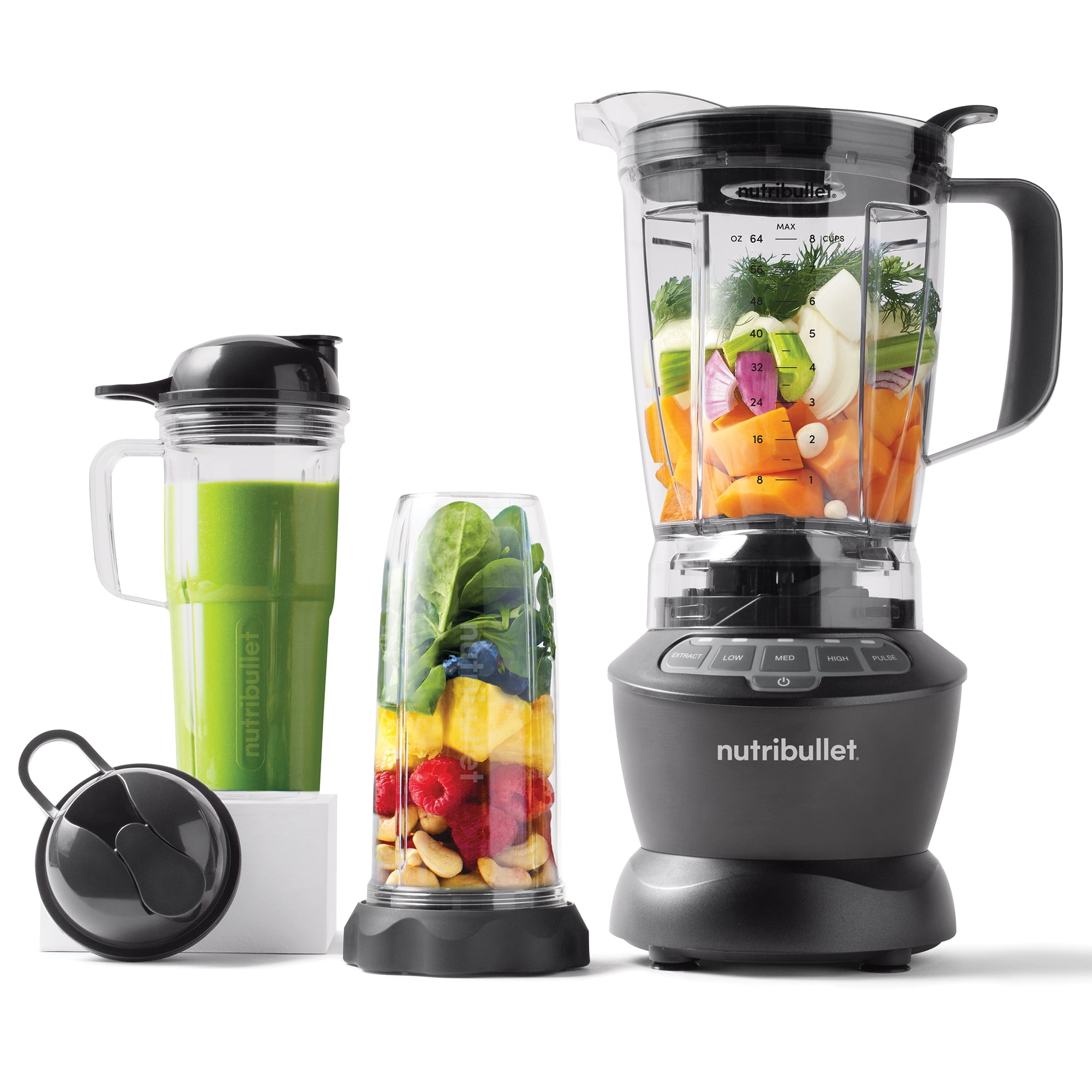 nutribullet 1200 Watts 64 oz. Full - nutribullet 1200 Watts 64 oz. Full-Size Blender Combo NBF50500, Dark Gray. (Condition: New)