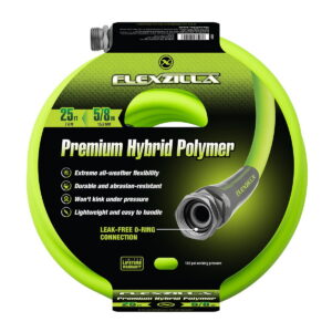 Flexzilla® Premium Grade Garden Hose, 5/8 in. x 25ft., Hybrid Polymer, ZillaGreen™ - Flexzilla® Premium Grade Garden Hose, 5/8 in. x 25ft., Hybrid Polymer, ZillaGreen™