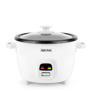 Aroma® 20 - Aroma® 20-Cup Rice & Grain Cooker, 8X Bonded Granite Coating, White, New