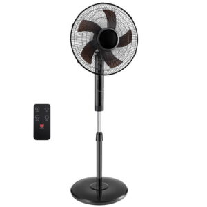 Gianna Quiet Pedestal Fan with Remote, Standing Floor Fan for Bedroom, Home Office - Gianna Quiet Pedestal Fan with Remote, Standing Floor Fan for Bedroom, Home Office - 15H Timer, 3 Speed & 3 Wind Mo