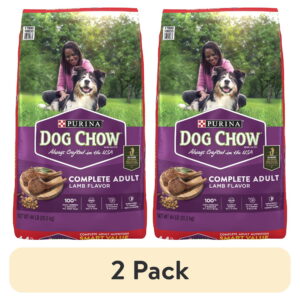 (2 pack) Purina Dog Chow Complete Dry Dog Food for Adult Dogs High Protein, Lamb, 44 lb Bag - (2 pack) Purina Dog Chow Complete Dry Dog Food for Adult Dogs High Protein, Lamb, 44 lb Bag