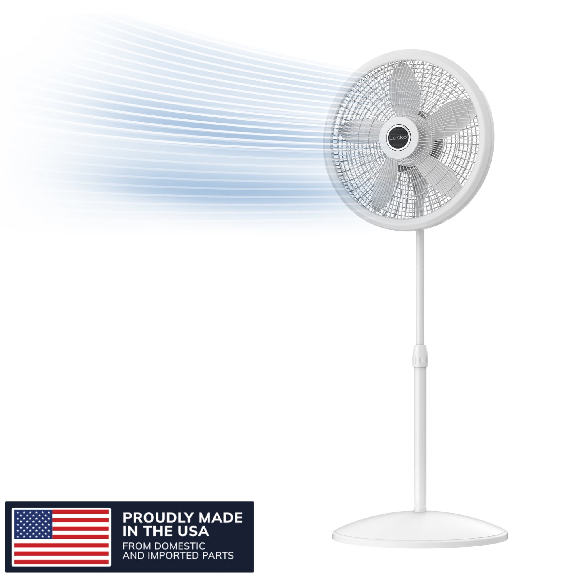 Lasko Cyclone 18" 3 - Lasko Cyclone 18" 3-Speed Adjustable Oscillating Pedestal Fan, White, S18931