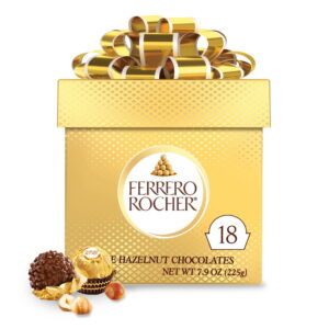 Ferrero Rocher Gourmet Hazelnut Milk Chocolate Gift Box, 18 Individually Wrapped Chocolates, 7.9 oz - Ferrero Rocher Gourmet Hazelnut Milk Chocolate Gift Box, 18 Individually Wrapped Chocolates, 7.9 o