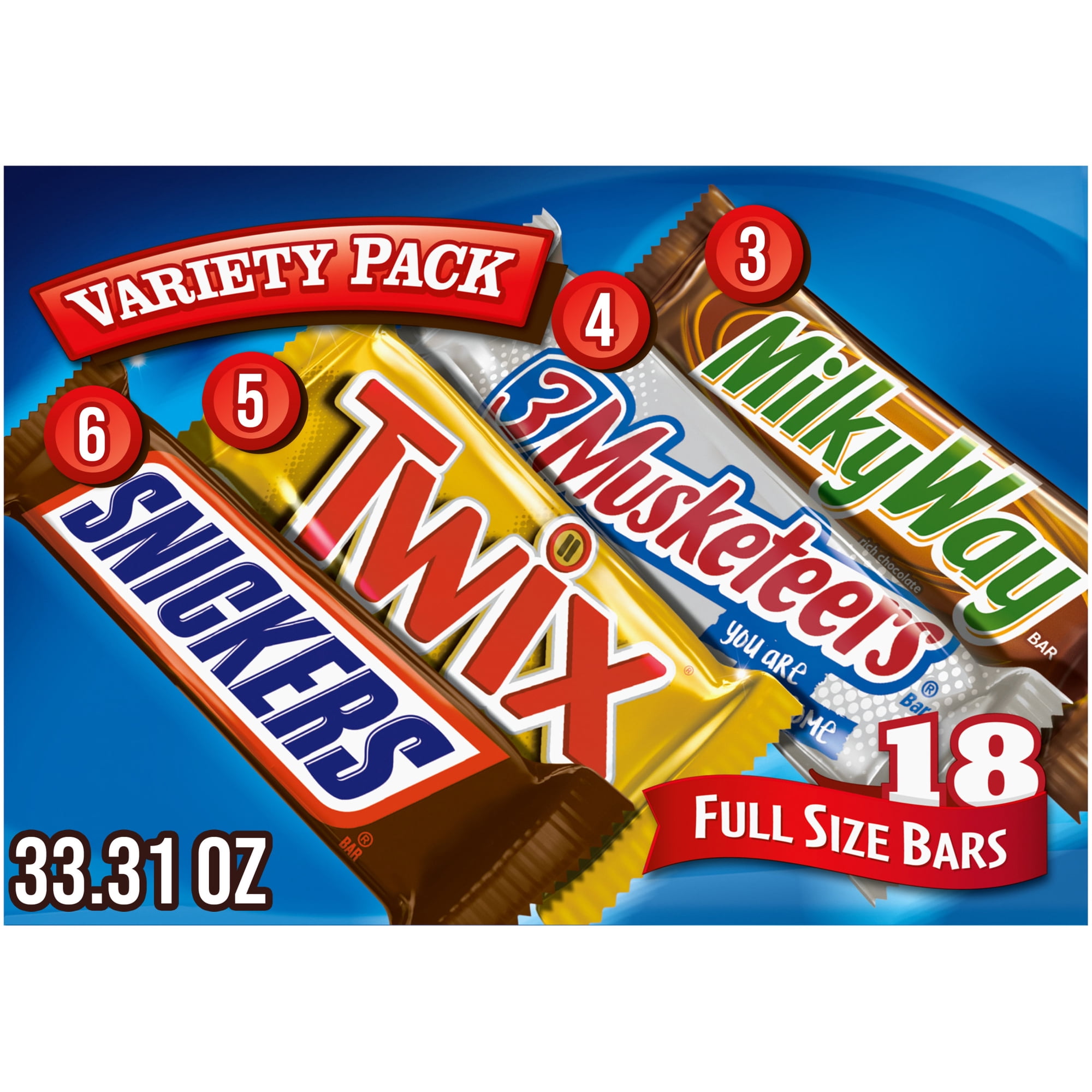 Snickers, Twix, Milky Way & More Assorted Milk Chocolate Candy Bars - Snickers, Twix, Milky Way & More Assorted Milk Chocolate Candy Bars - 18 Bars