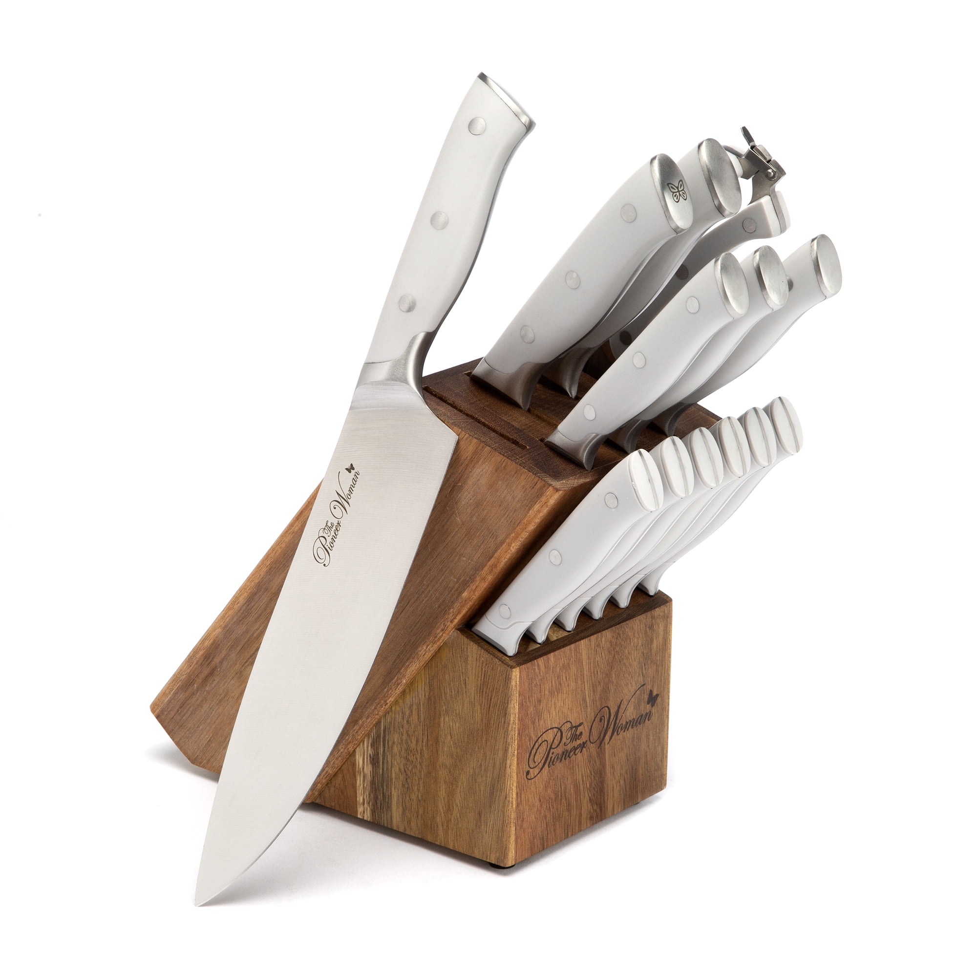 The Pioneer Woman Pioneer Signature 14 - The Pioneer Woman Pioneer Signature 14-Piece Stainless Steel Knife Block Set, Gray