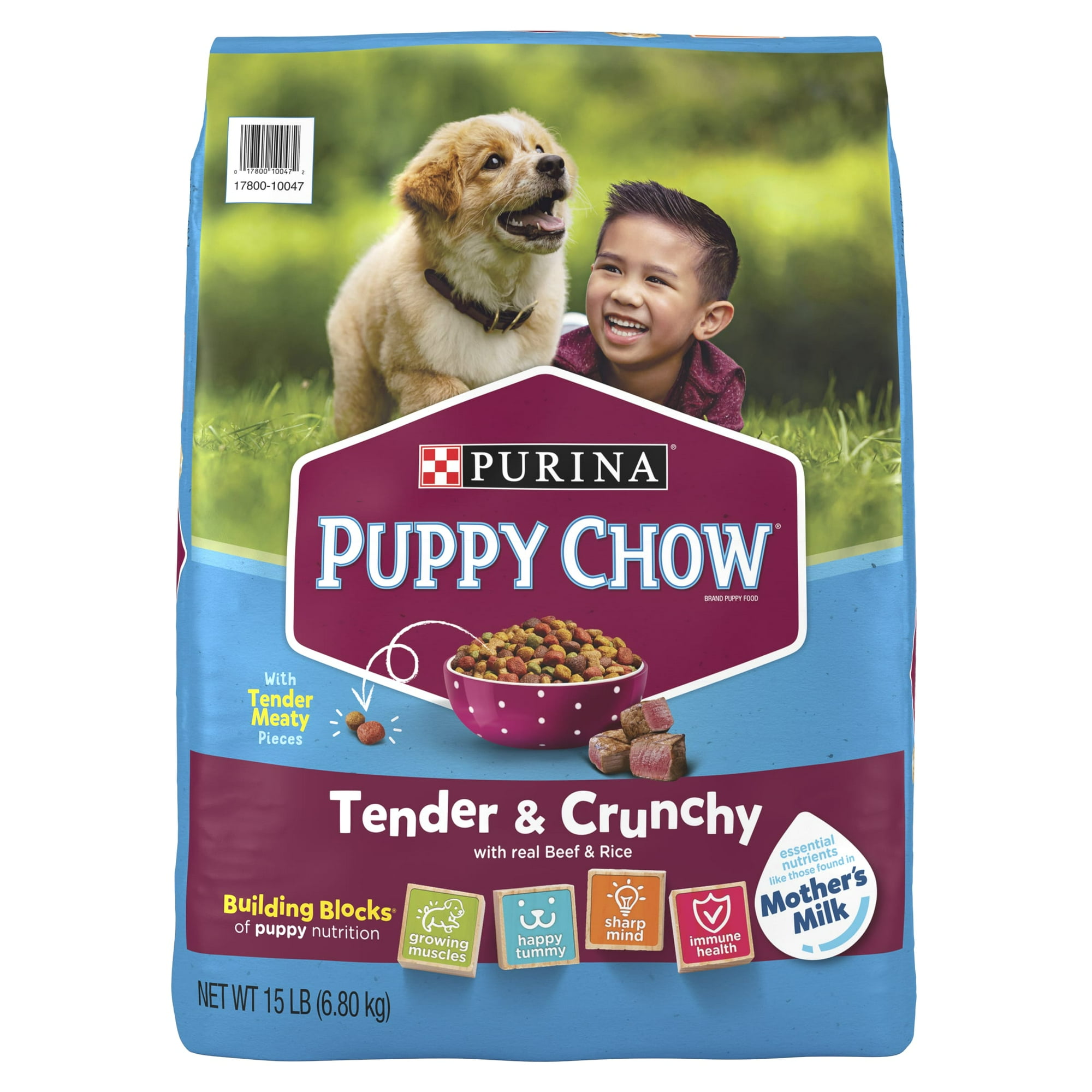 Purina Puppy Chow Dry Dog Food, High Protein Tender & Crunchy Real Beef Formula, 15 lb Bag - Purina Puppy Chow Dry Dog Food, High Protein Tender & Crunchy Real Beef Formula, 15 lb Bag