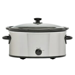 Mainstays 6 Quart Oval Slow Cooker, with Stainless Steel Finish and Glass Lid - Mainstays 6 Quart Oval Slow Cooker, with Stainless Steel Finish and Glass Lid
