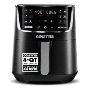 Gourmia 4 - Gourmia 4-Quart Digital Air Fryer with 12 One-Touch Presets, GAF414, Black
