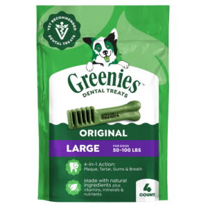 Greenies Original Flavor Adult Natural Dental Dog Treats Large Size, 6 oz Pack (4 Count) - Greenies Original Flavor Adult Natural Dental Dog Treats Large Size, 6 oz Pack (4 Count)
