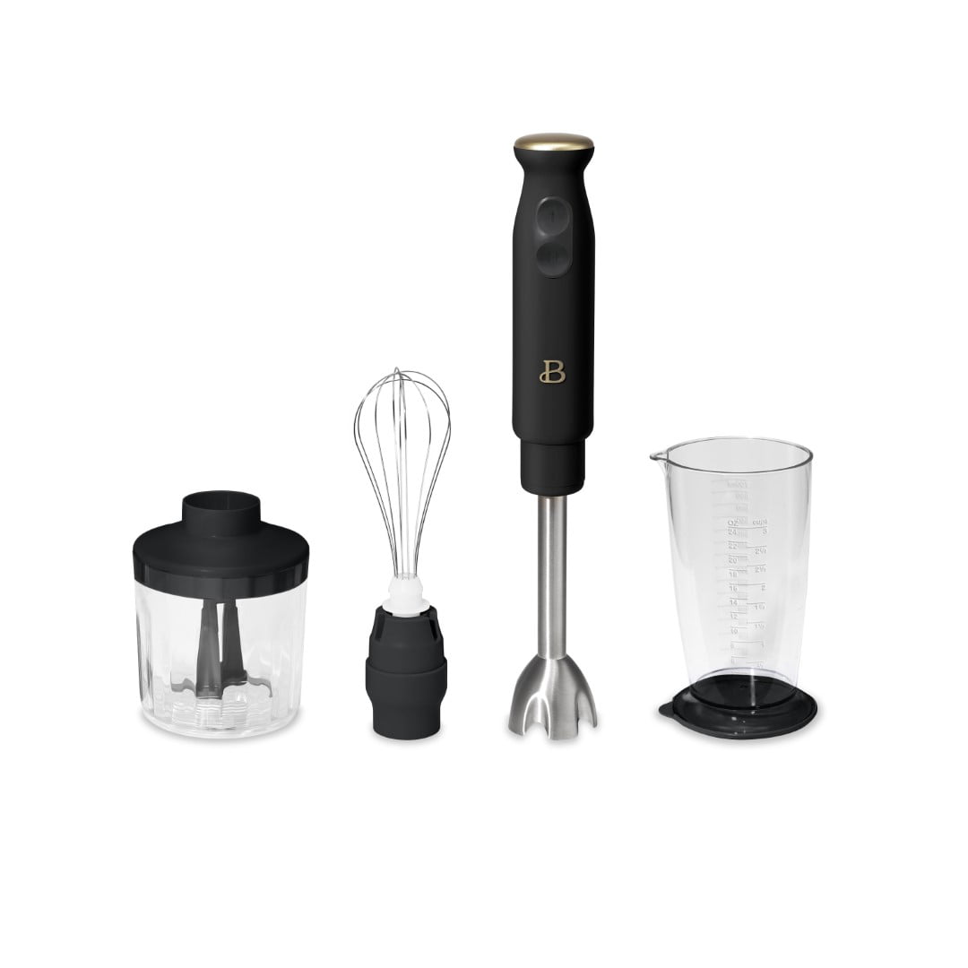 Beautiful 2 - Beautiful 2-Speed Immersion Blender with Chopper & Measuring Cup, Black Sesame by Drew Barrymore