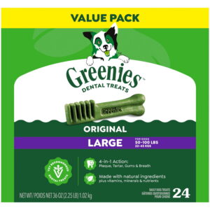 Greenies Original Large Natural Dog Dental Care Dog Treats, 36 Oz (24 Treats) - Greenies Original Large Natural Dog Dental Care Dog Treats, 36 Oz (24 Treats)