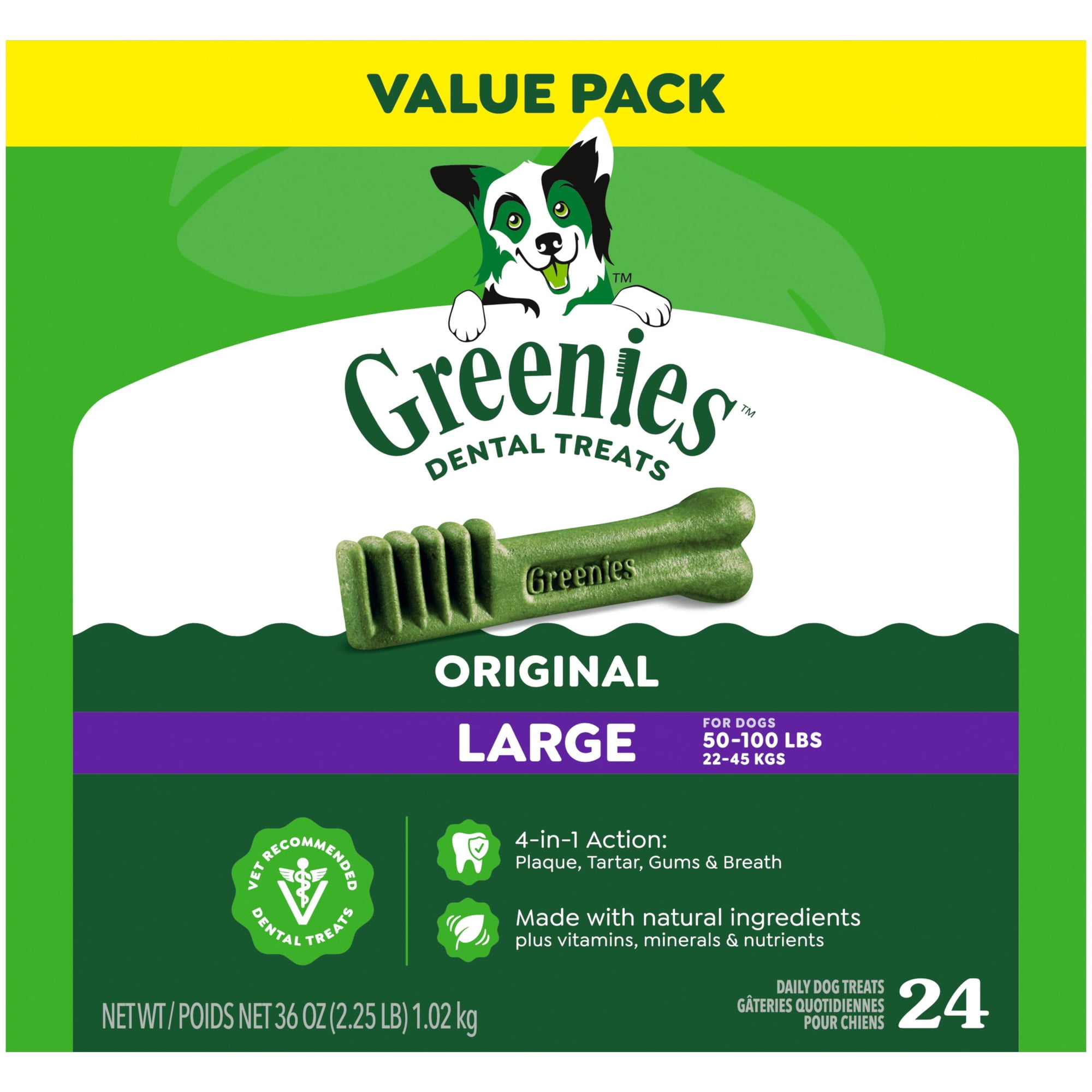 Greenies Original Large Natural Dog Dental Care Dog Treats, 36 Oz (24 Treats) - Greenies Original Large Natural Dog Dental Care Dog Treats, 36 Oz (24 Treats)