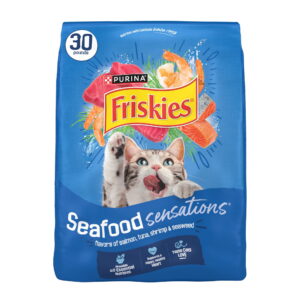 Purina Friskies Dry Cat Food Seafood Sensations With Salmon, Tuna, and Shrimp Flavors, 30 lb Bag - Purina Friskies Dry Cat Food Seafood Sensations With Salmon, Tuna, and Shrimp Flavors, 30 lb Bag