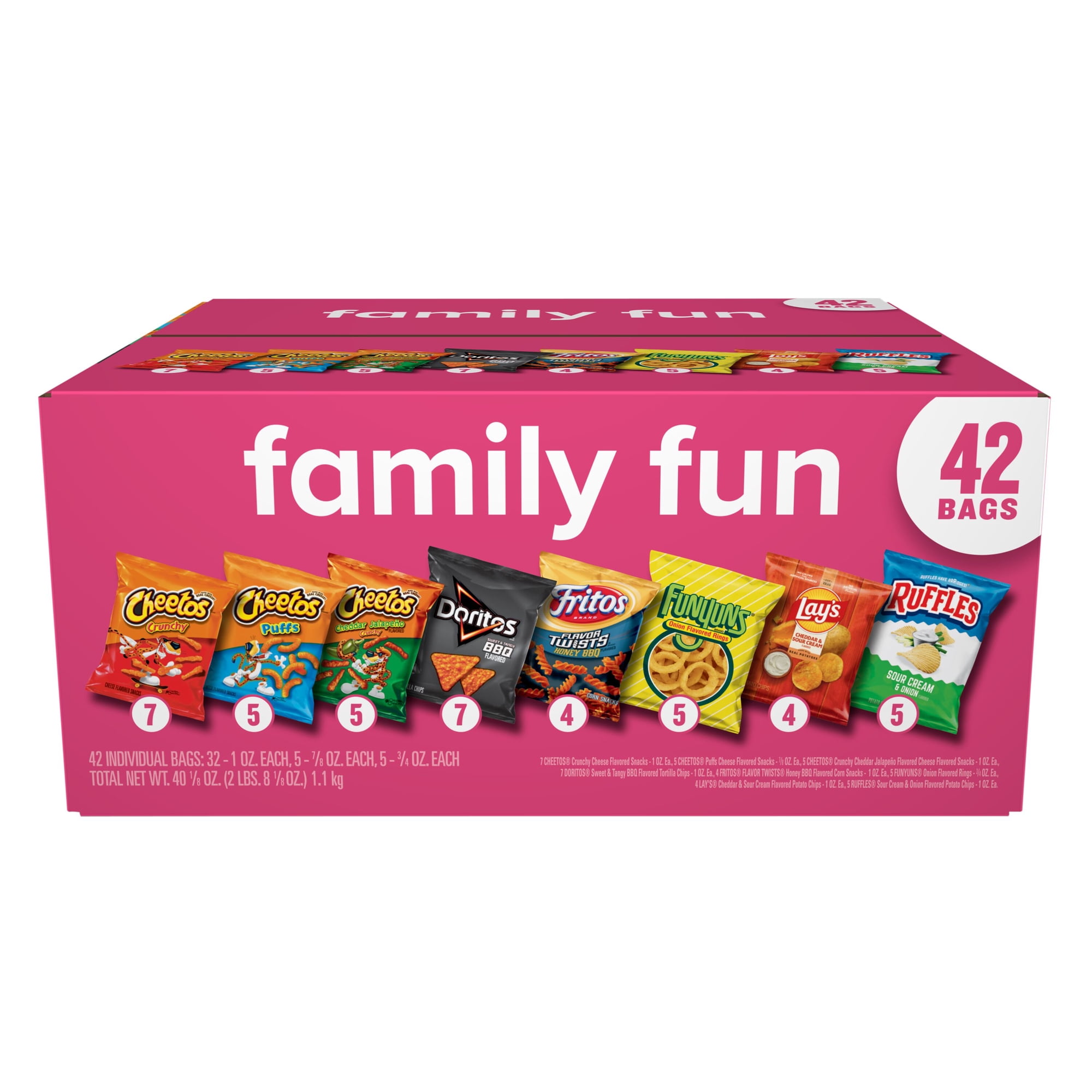 Frito Lay Family Fun Mix Chips Variety pack, Mega Size, 42 Count - Frito Lay Family Fun Mix Chips Variety pack, Mega Size, 42 Count