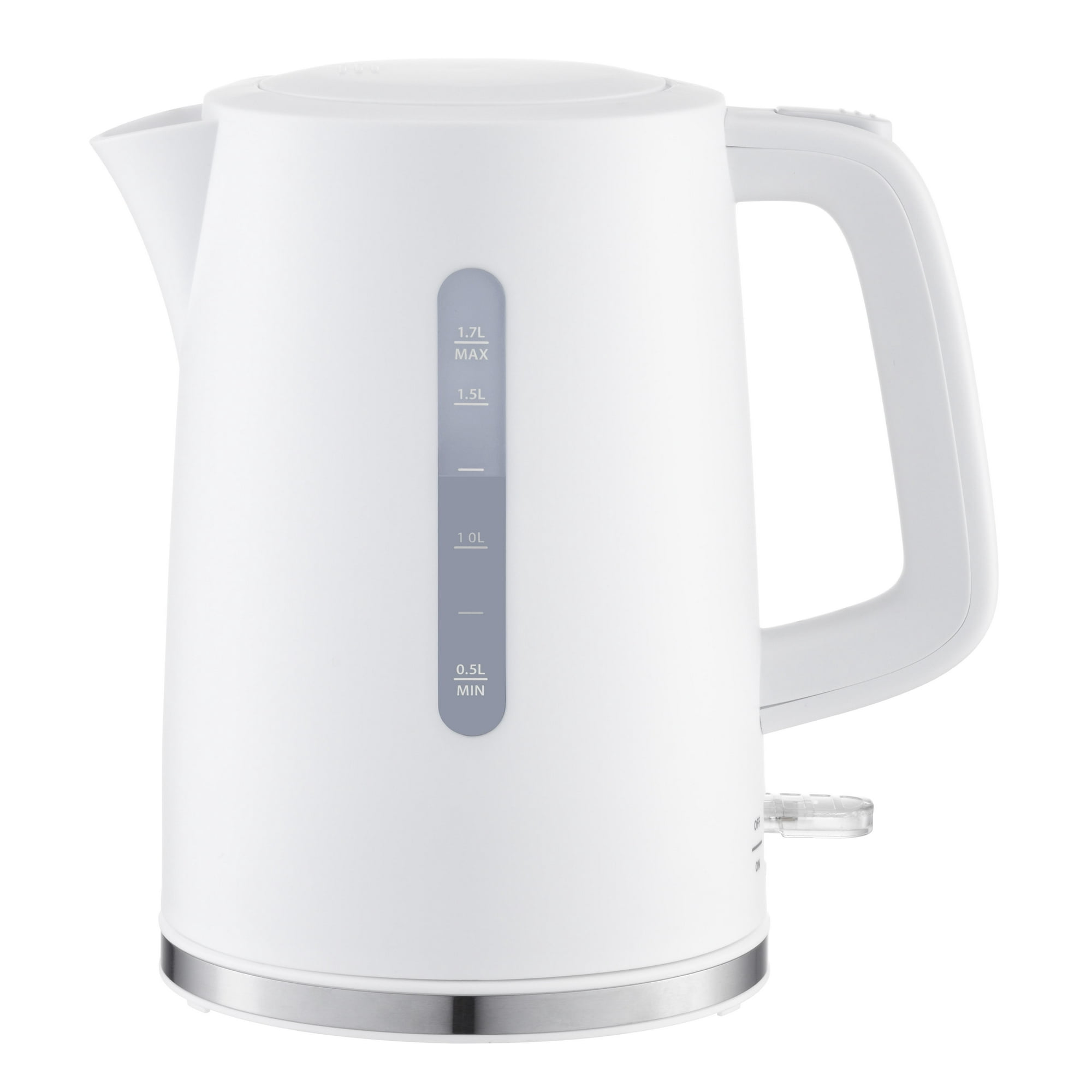 Mainstays 1.7L Electric Kettle with Auto Shut - Mainstays 1.7L Electric Kettle with Auto Shut-Off, White