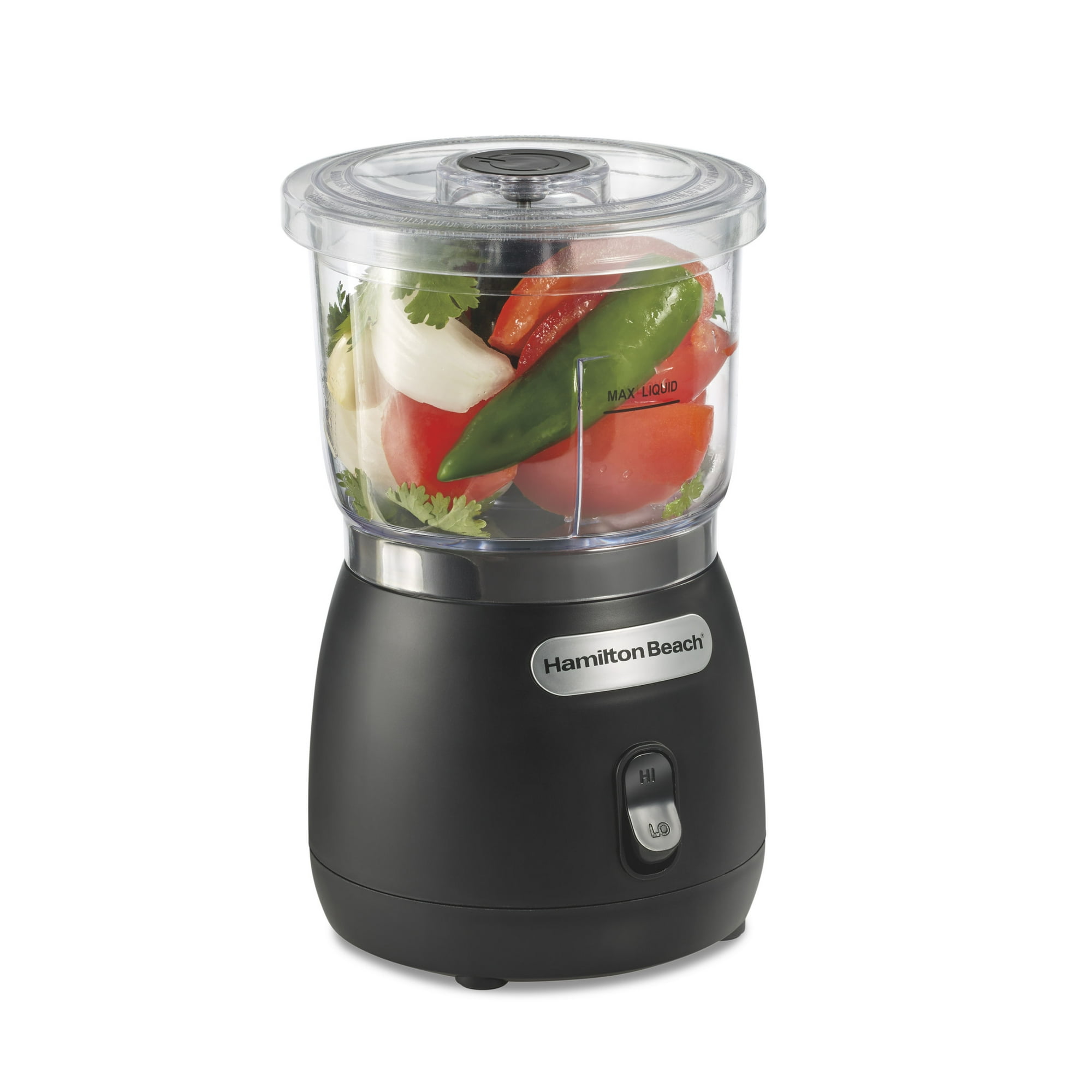 Hamilton Beach Stack & Press 2 Speed Food Chopper & Mini Food Processor, 3 - Hamilton Beach Stack & Press 2 Speed Food Chopper & Mini Food Processor, 3-Cup, Black