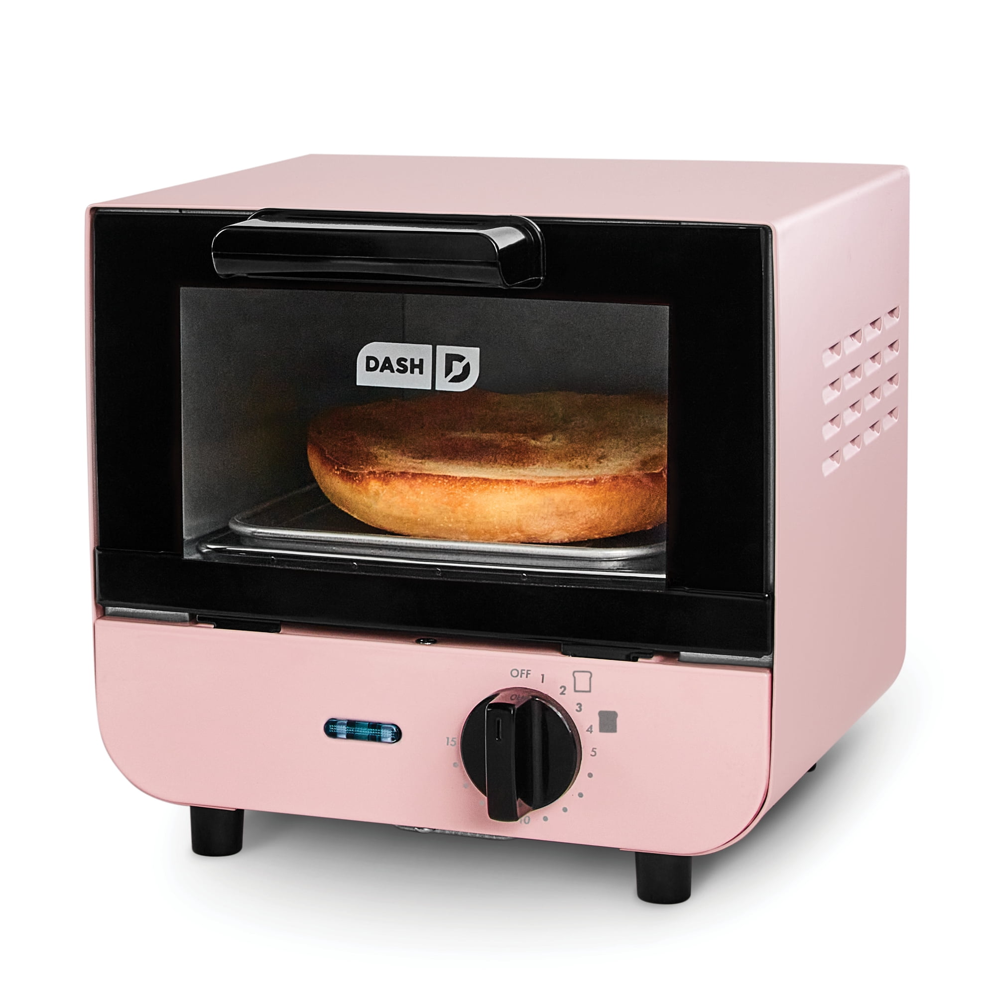 Dash Mini Toaster Oven for Bread, Bagels, Cookies, Pizza, Paninis & More with Baking Tray, Rack, Auto Shut Off Feature, Pink - Dash Mini Toaster Oven for Bread, Bagels, Cookies, Pizza, Paninis & More